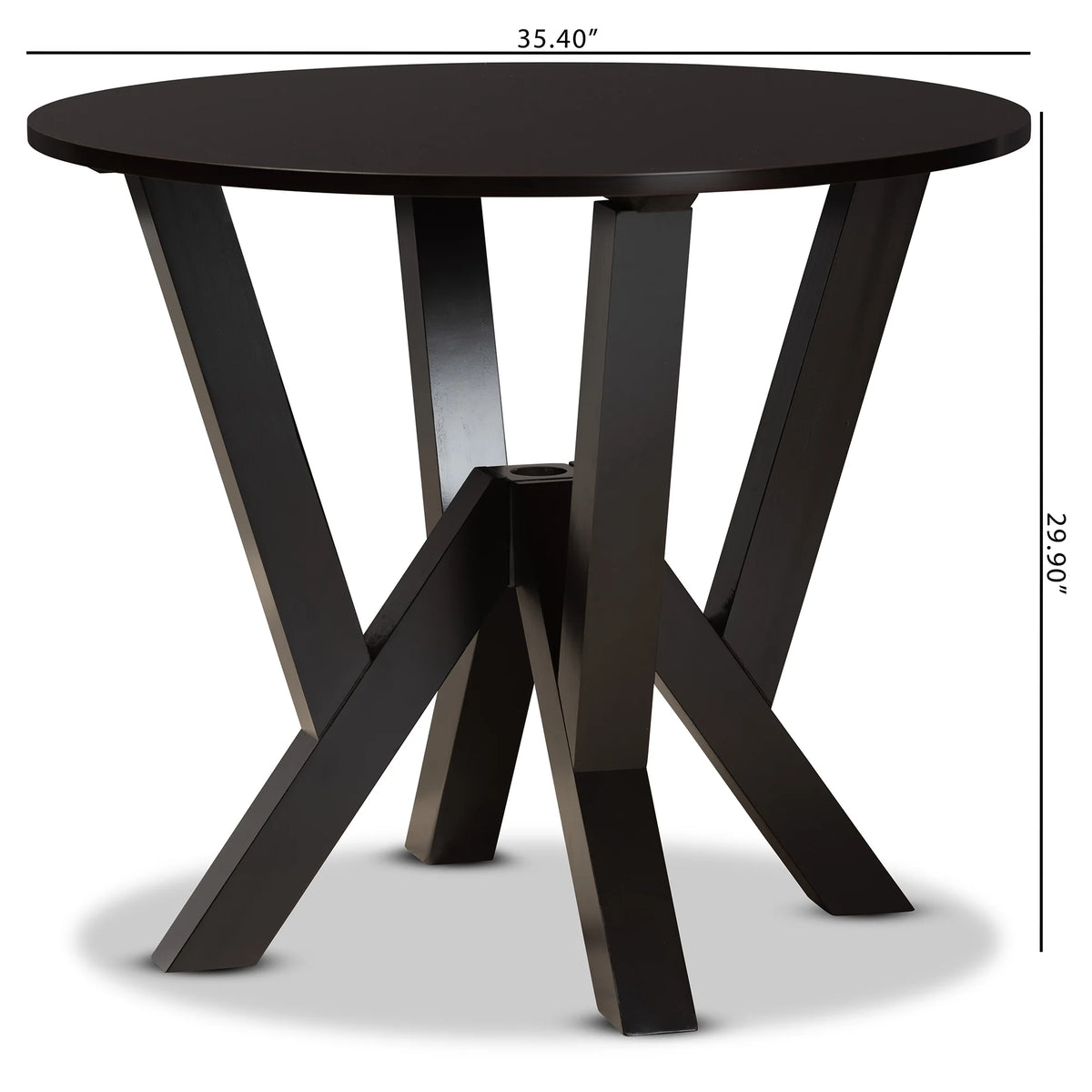 Dark Brown Round Wood Dining Table J206394