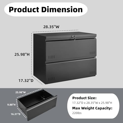 Black Metal Storage Cabinet with Adjustable Shelves O8030