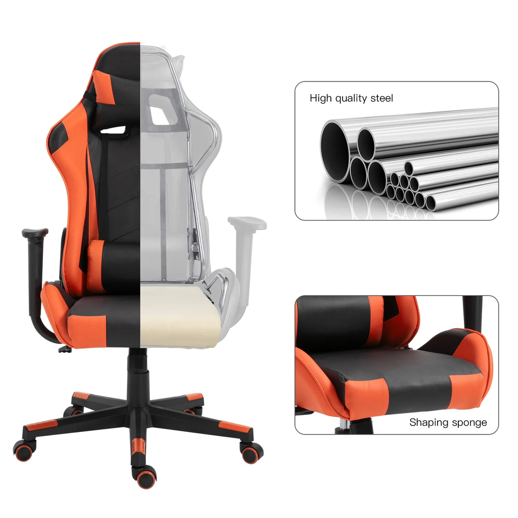 Black Orange Ergonomic Reclining Gaming Chair S1594