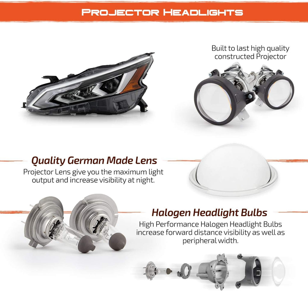 Left Side Full LED Projector Headlights Replacement Y754829