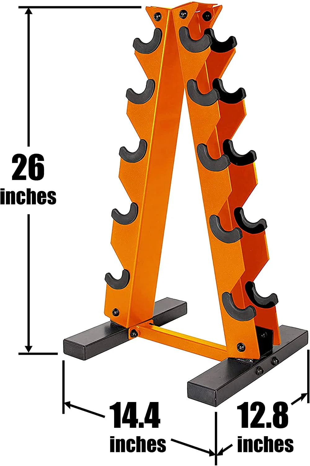 5-25 Lb. Rubber Coated Hex Dumbbell Set with Storage Rack N57976