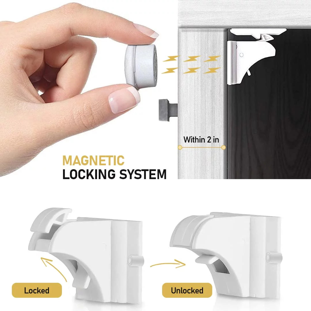 24 Outlet Covers with 12 Magnetic Cabinet Locks and 6 Safety Strap Locks J84083