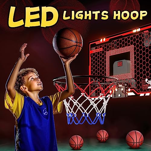 Indoor Basketball Hoop with LED Light and Scoreboard T11691