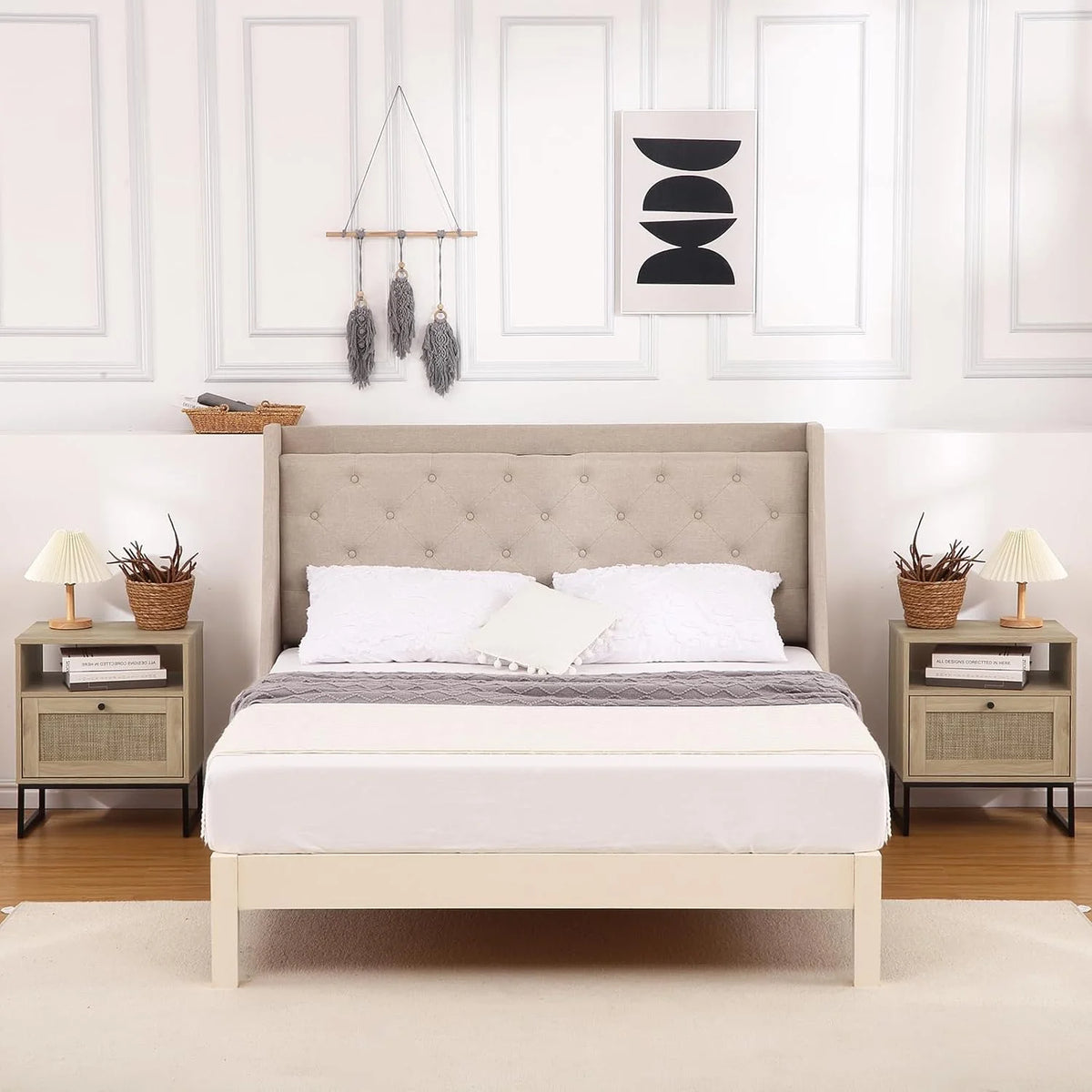 Rattan Bedside Table with Drawers R6203