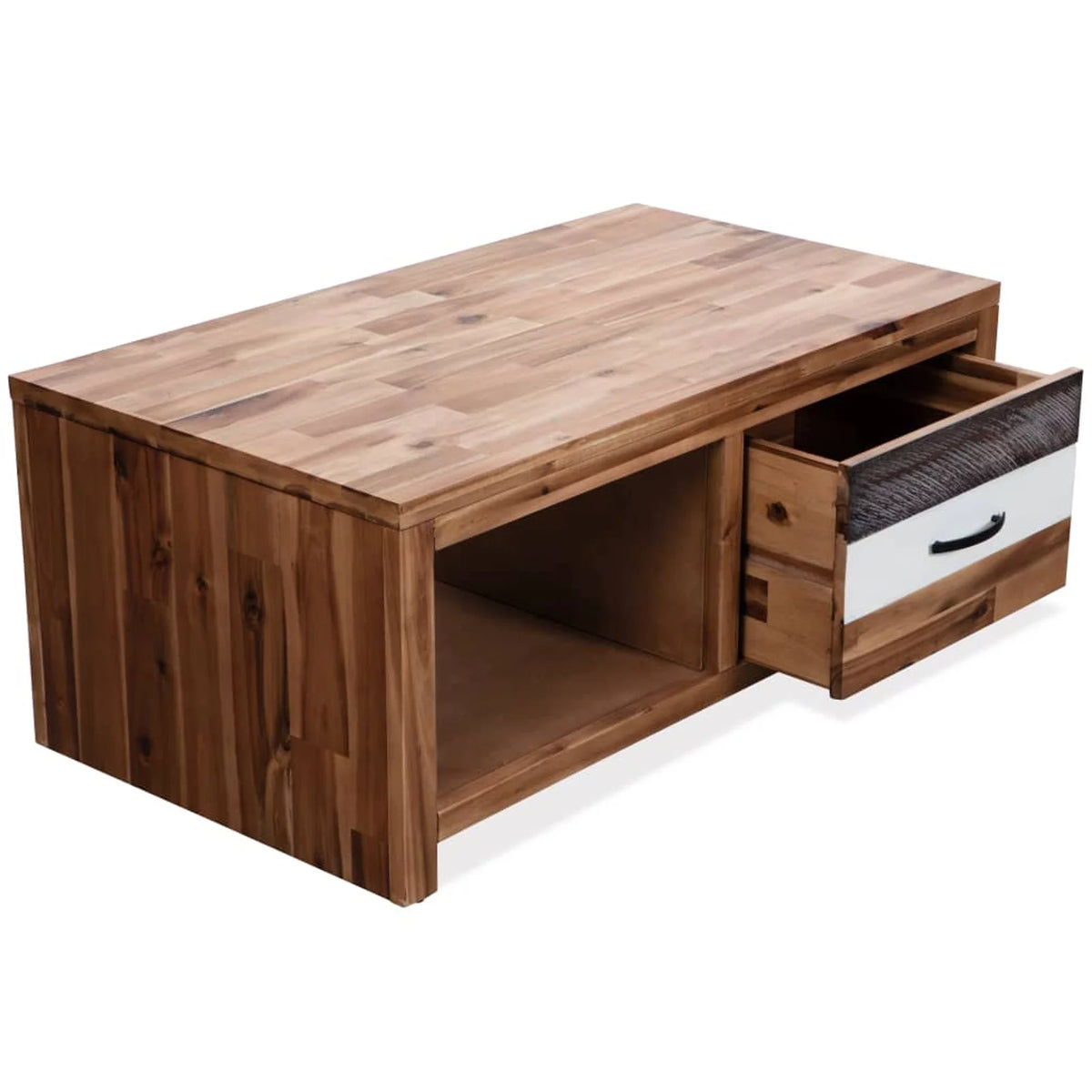 Wooden Coffee Table with Storage Drawer and Shelf M698034