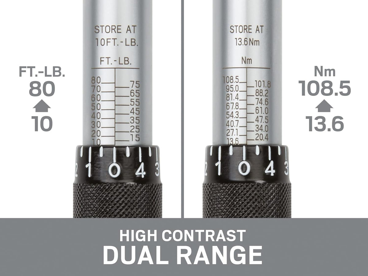 3/8 Inch Drive Click Torque Wrench (10-80 ft.-lb.) Pack of 2 T926432