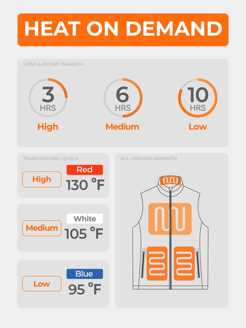Gray Down Heated Vest U810595
