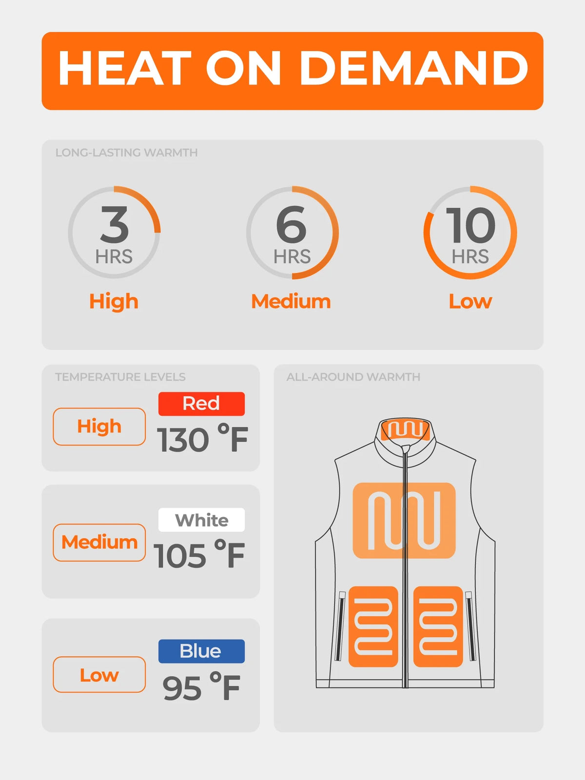 Gray Down Heated Vest U810595