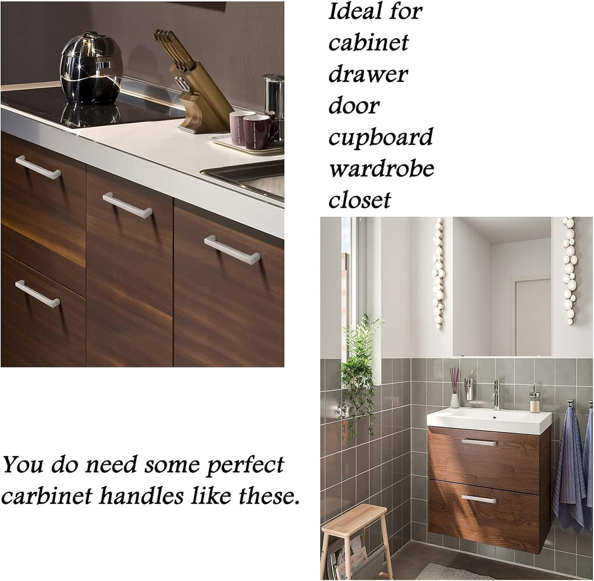 30 Pack Stainless Steel Square Corner Kitchen Cabinet Door Handles P19986