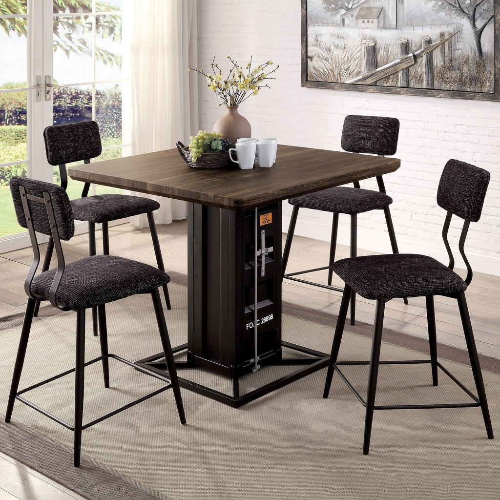 Industrial Walnut Wood Counter Height Table G600