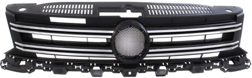 Textured Black Plastic Grille Assembly with Chrome Molding V383