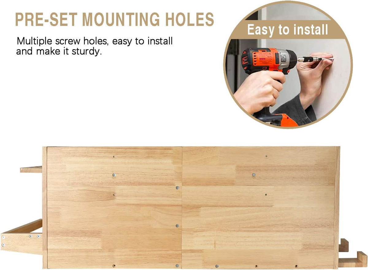 Power Tool Organizer Wall Mount, Drill Holder Storage with 5 Tool Slots S740