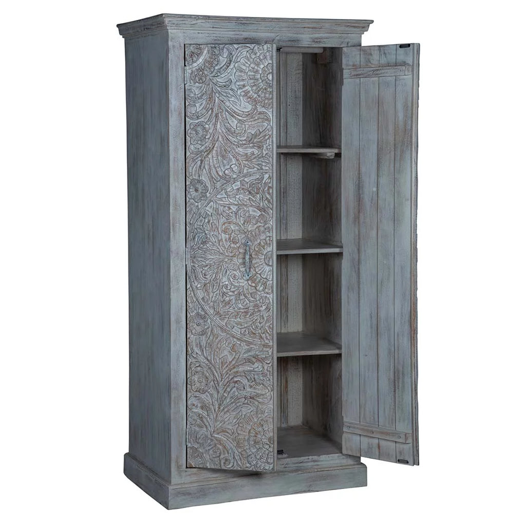 White Carved Wardrobe Z7735