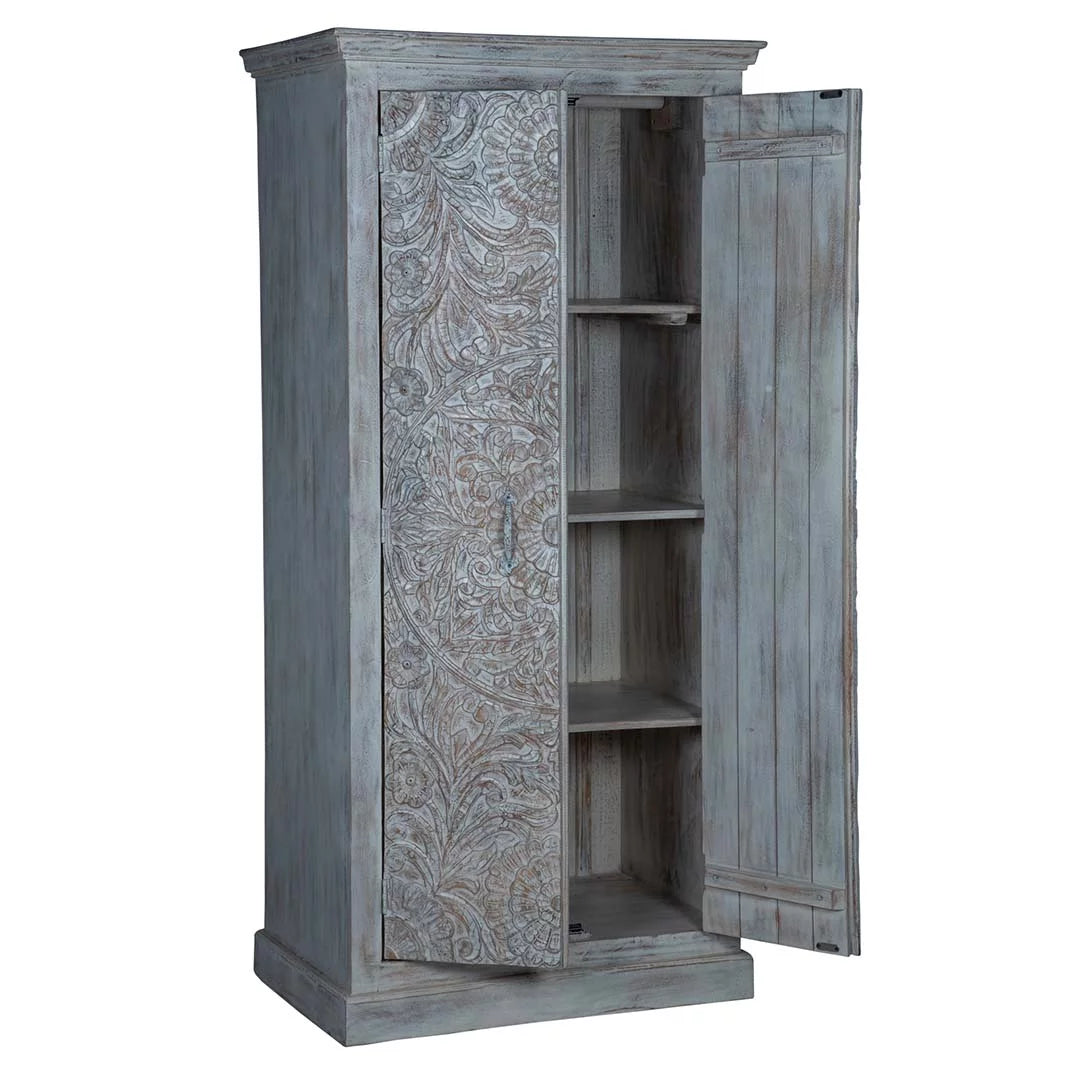 White Carved Wardrobe Z7735