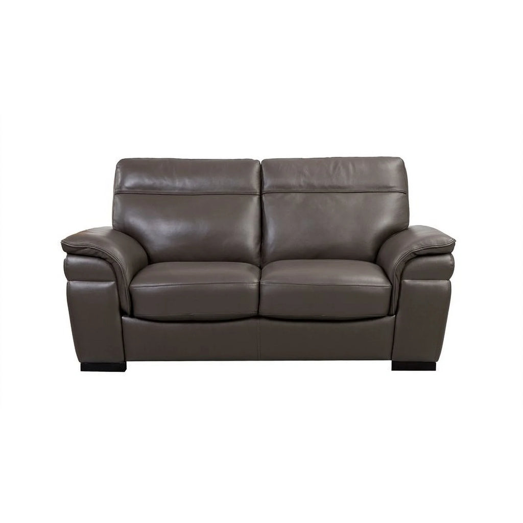 Taupe Italian Leather Loveseat F86021