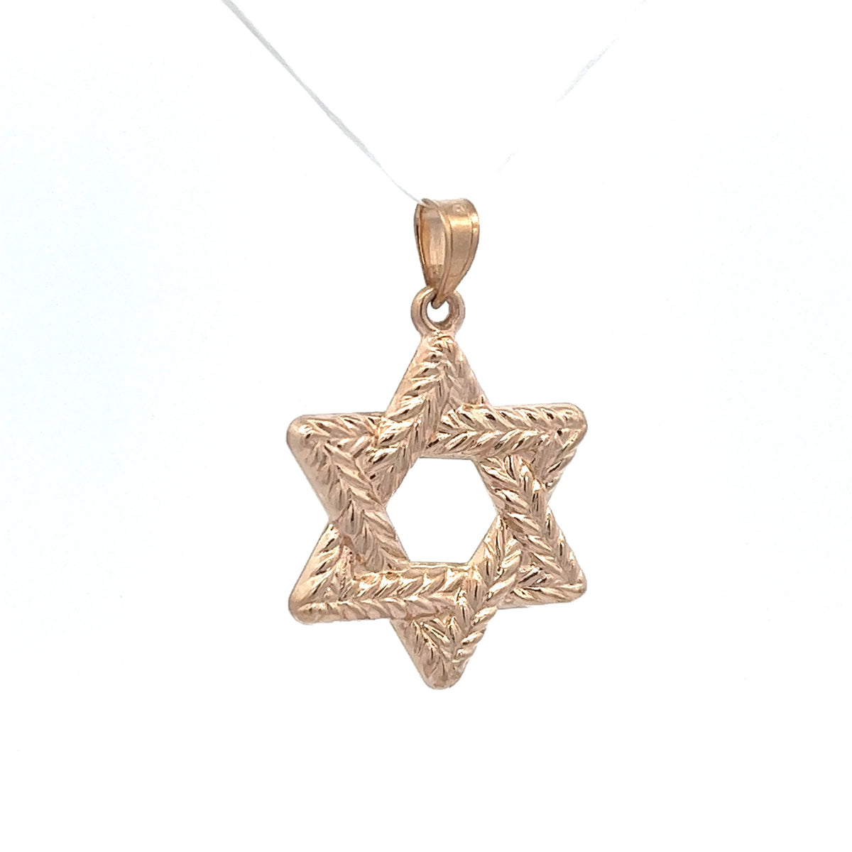 14 KT Yellow Gold Braided Star Of David Pendant V537