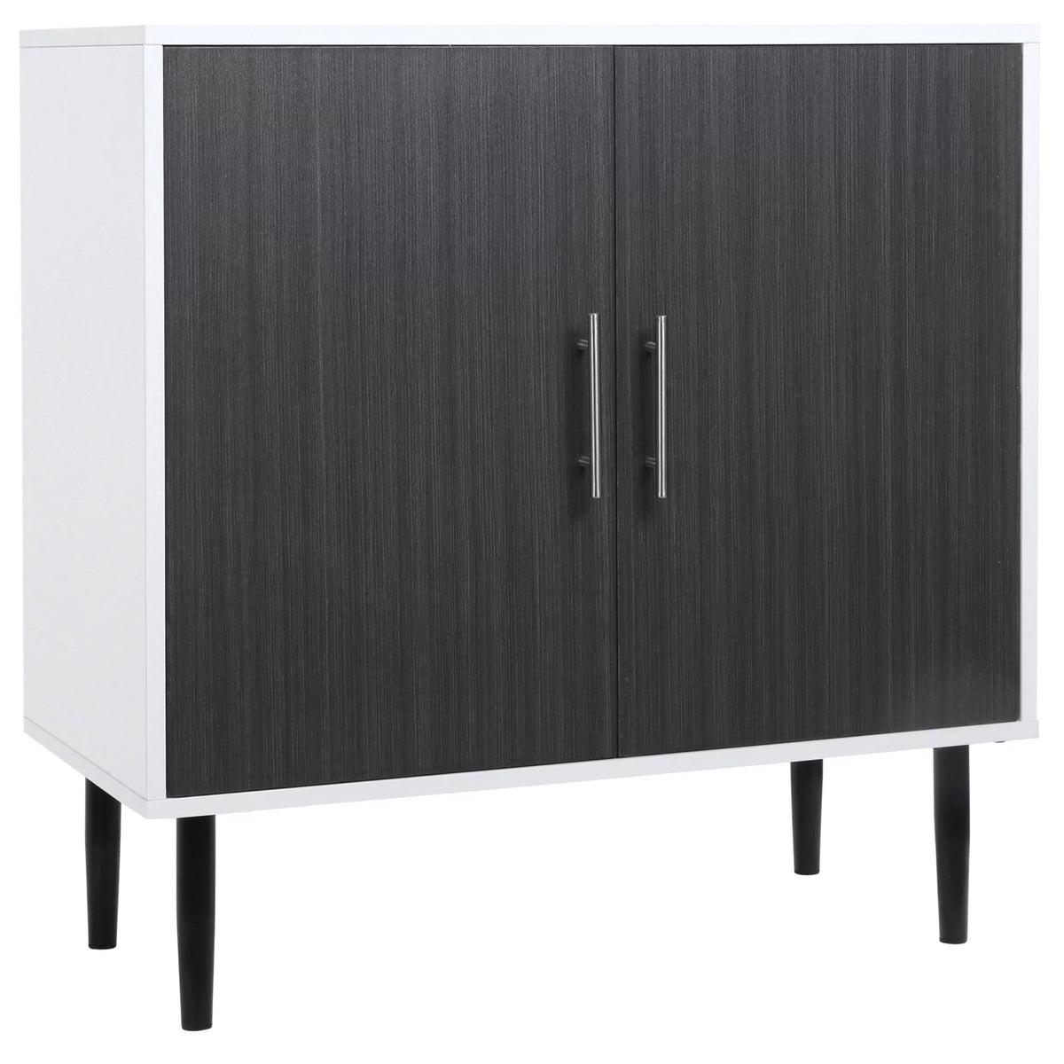 Gray Sideboard Buffet Cabinet with Adjustable Shelf and Steel Legs H6142