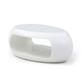 White Oval Fiberglass Coffee Table O6119