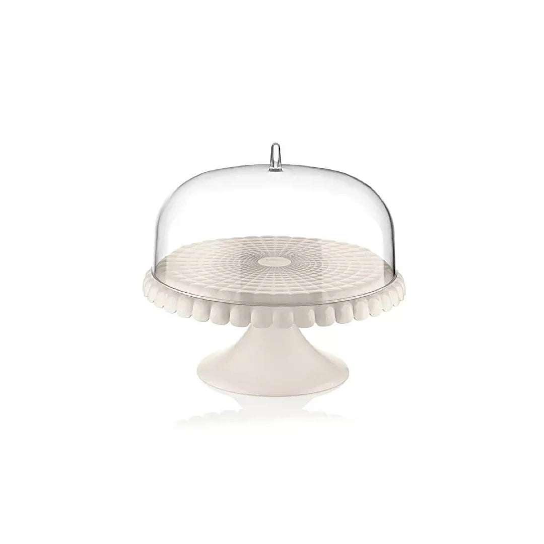 Milk White Cake Stand With Dome Z113