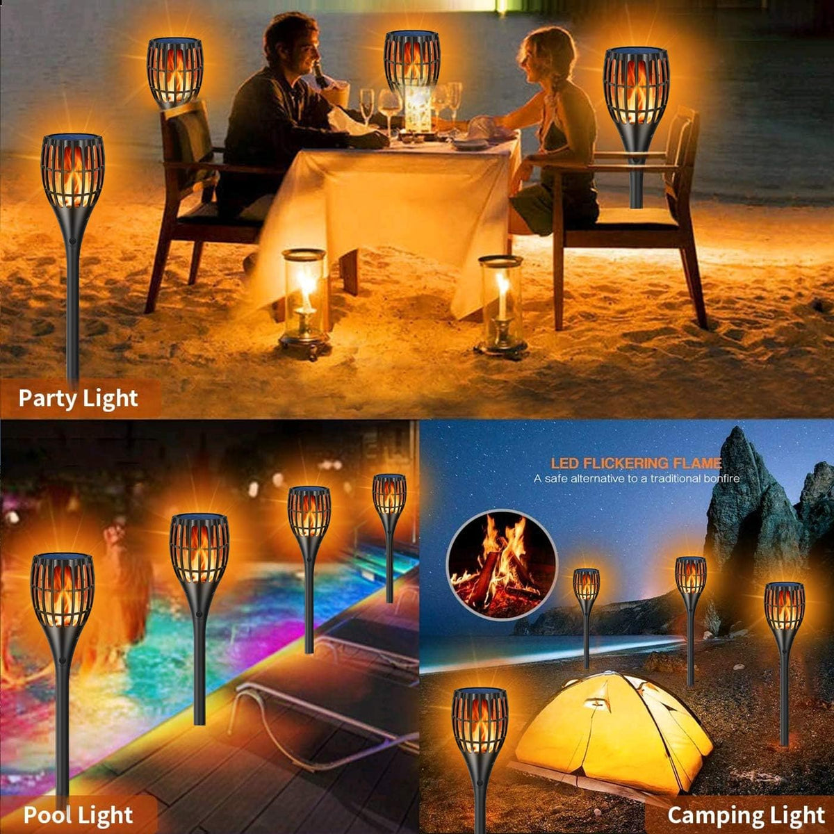 Solar Torch Lights with Flickering Flames A975541