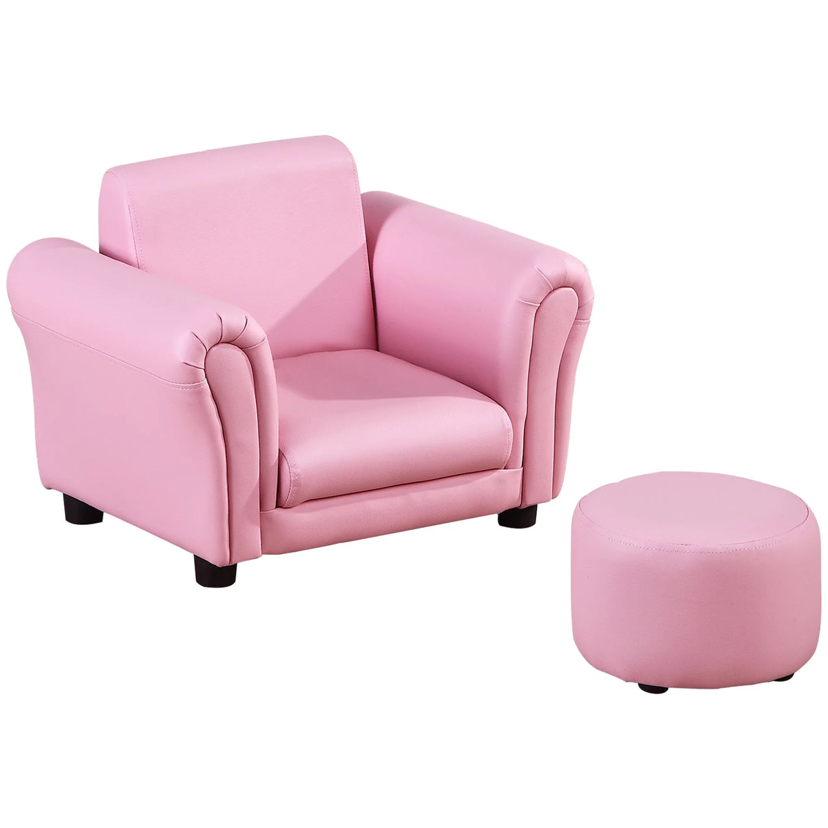 Pink Kids Sofa Chair with Ottoman O752498