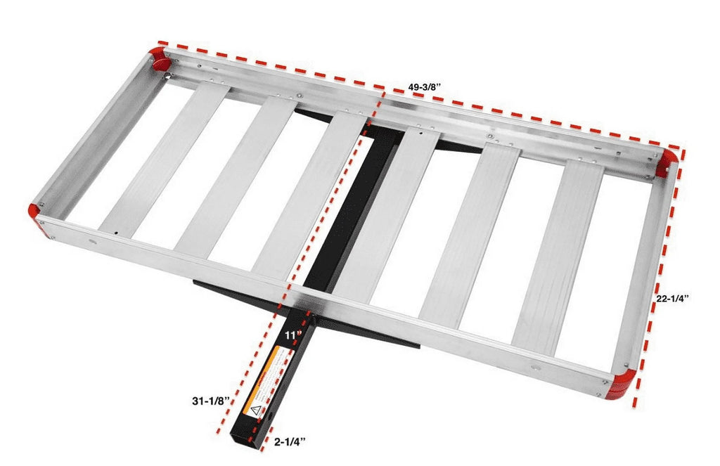 Aluminum Hitch Mount Cargo Carrier 500 lb Capacity I483