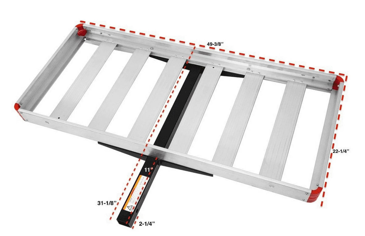 Aluminum Hitch Mount Cargo Carrier 500 lb Capacity I483