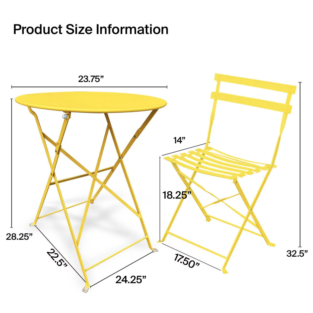 3 Piece Bistro Folding Furniture Set T709