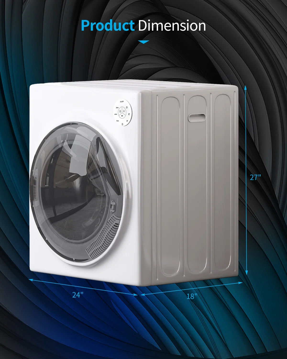 13 lbs Electric Compact Front Load Dryer with Stainless Steel Tub U49442