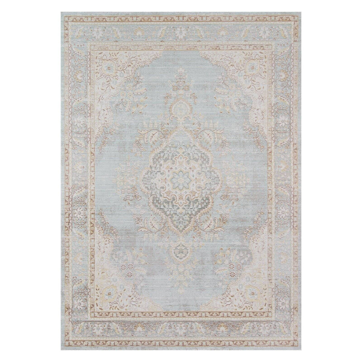 Blue Polyester Machine Made Area Rug 7'10" X 10'6" B603772