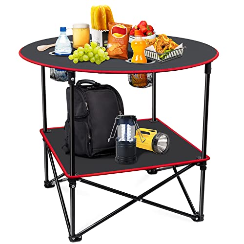 Portable Folding Camping Table with 4 Cup Holders & Carry Bag G26823