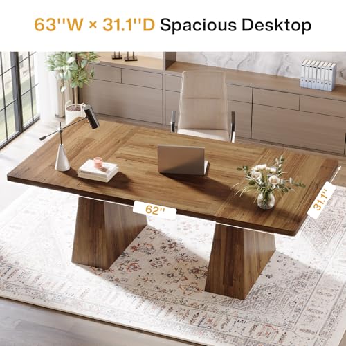 63-Inch Black Executive Desk Y93192