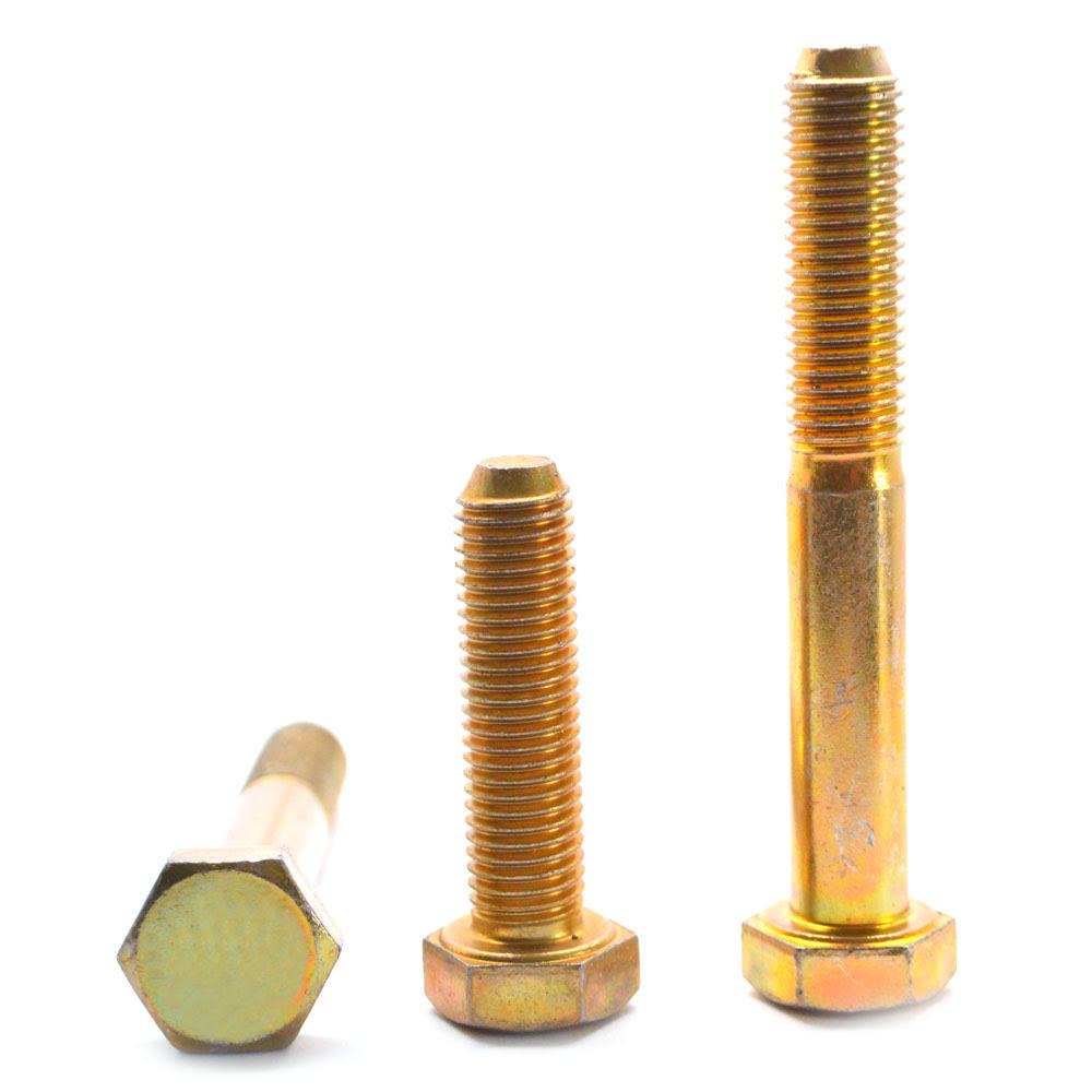 1/2x22-13 x 8x22 (PT) Coarse Thread Grade 5 Hex Cap Screw Medium Carbon Steel Yellow Zinc Plated Y36873