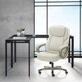 Cream Bonded Leather Executive Office Chair X2351