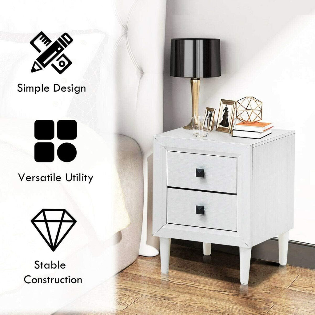 Wood Nightstands with 2 Drawers M526