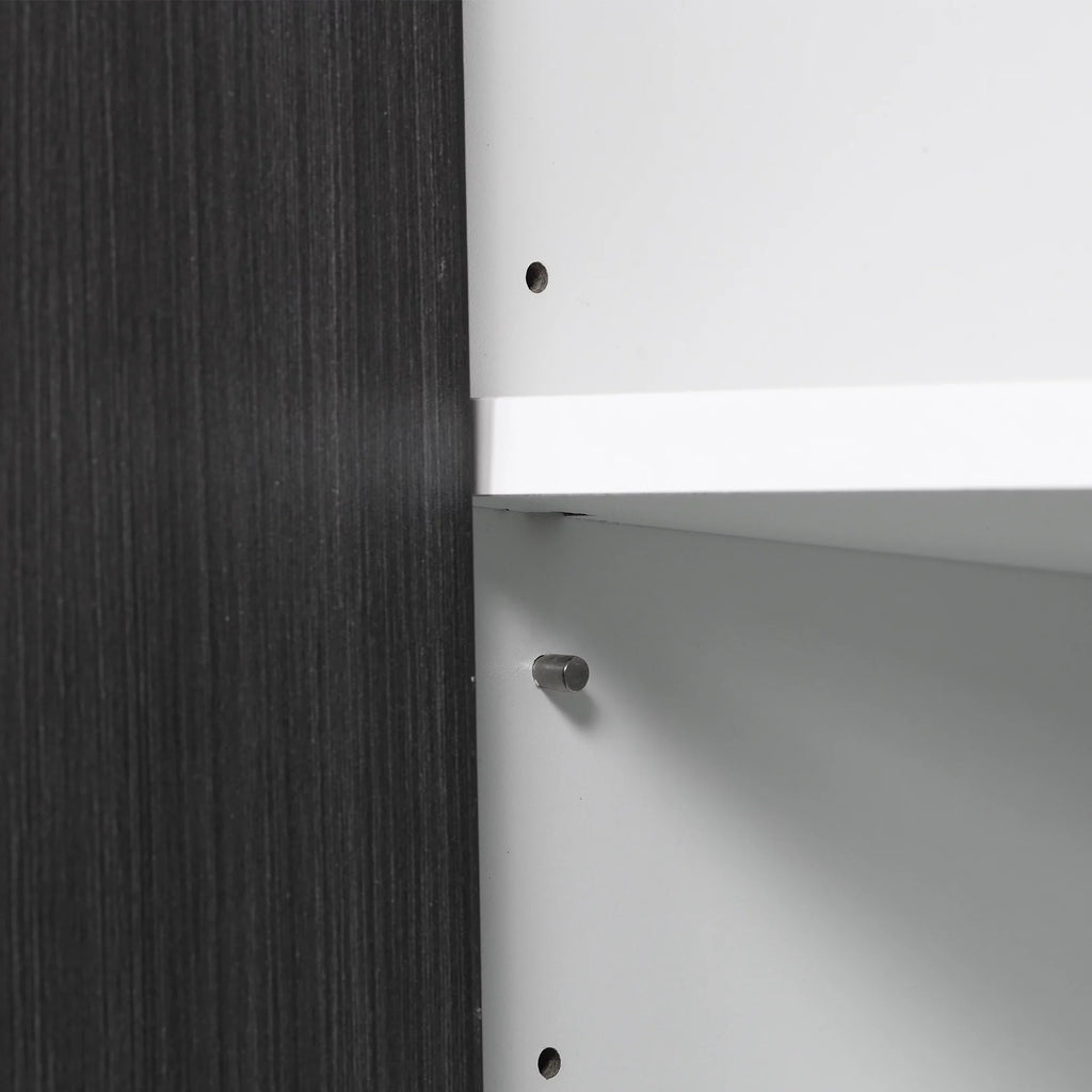 Gray Sideboard Buffet Cabinet with Adjustable Shelf and Steel Legs H6142