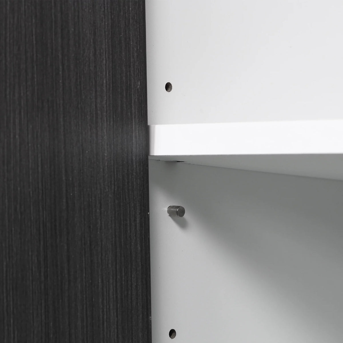 Gray Sideboard Buffet Cabinet with Adjustable Shelf and Steel Legs H6142