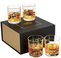 Clear Old Fashioned Whiskey Glasses Set of 4 F138
