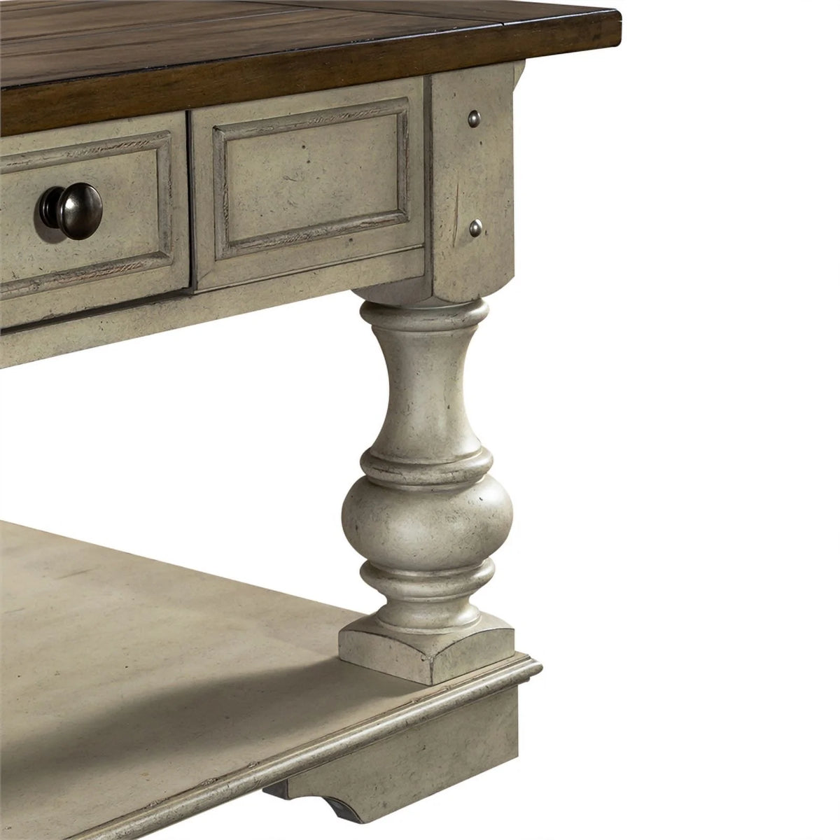 Antique White Drawer Square Cocktail Table Q690467