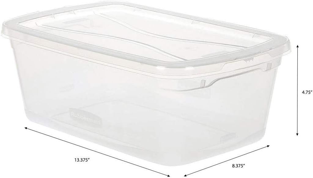 Clear 6 QT Pack of 12 Stackable Plastic Storage Containers with Lids O598