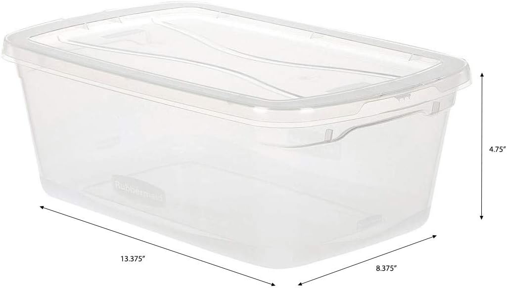 Clear 6 QT Pack of 12 Stackable Plastic Storage Containers with Lids O598
