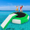 Inflatable Water Trampoline 10ft with Yellow Slide and 4-Step Ladder M6373