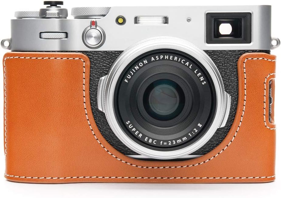 Black Leather Half Camera Case Bag Cover with Hand Strap S617