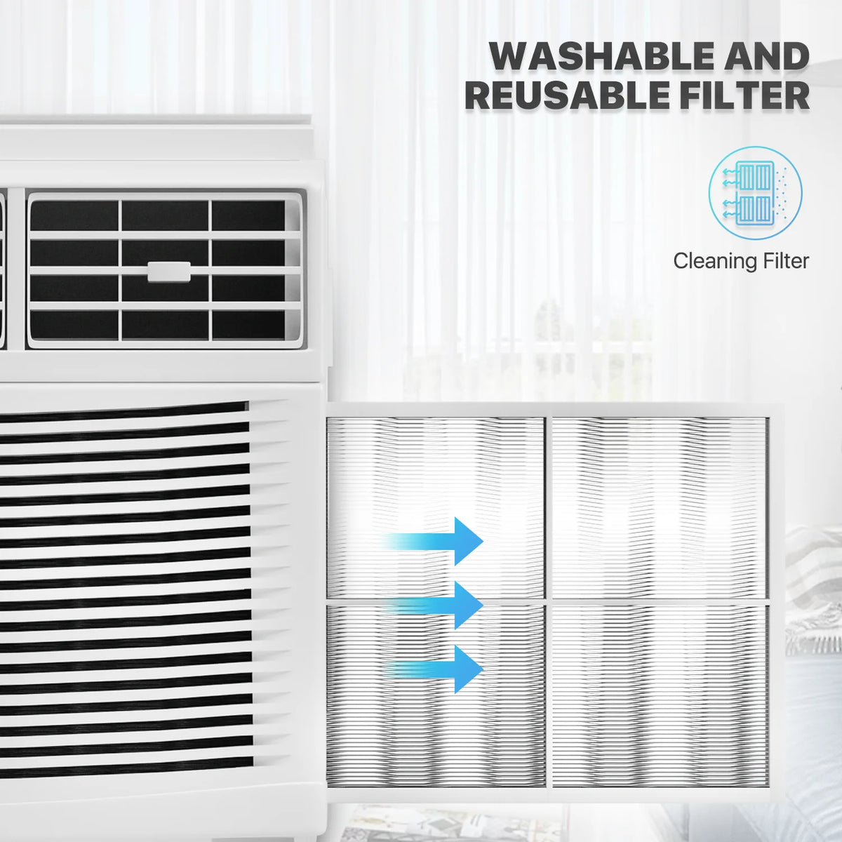 5,000 BTU Mechanical Window Air Conditioner with Multi-Speed Fan, White X642