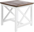 Pu White/Dark Oak Acacia Wood End Table B705585