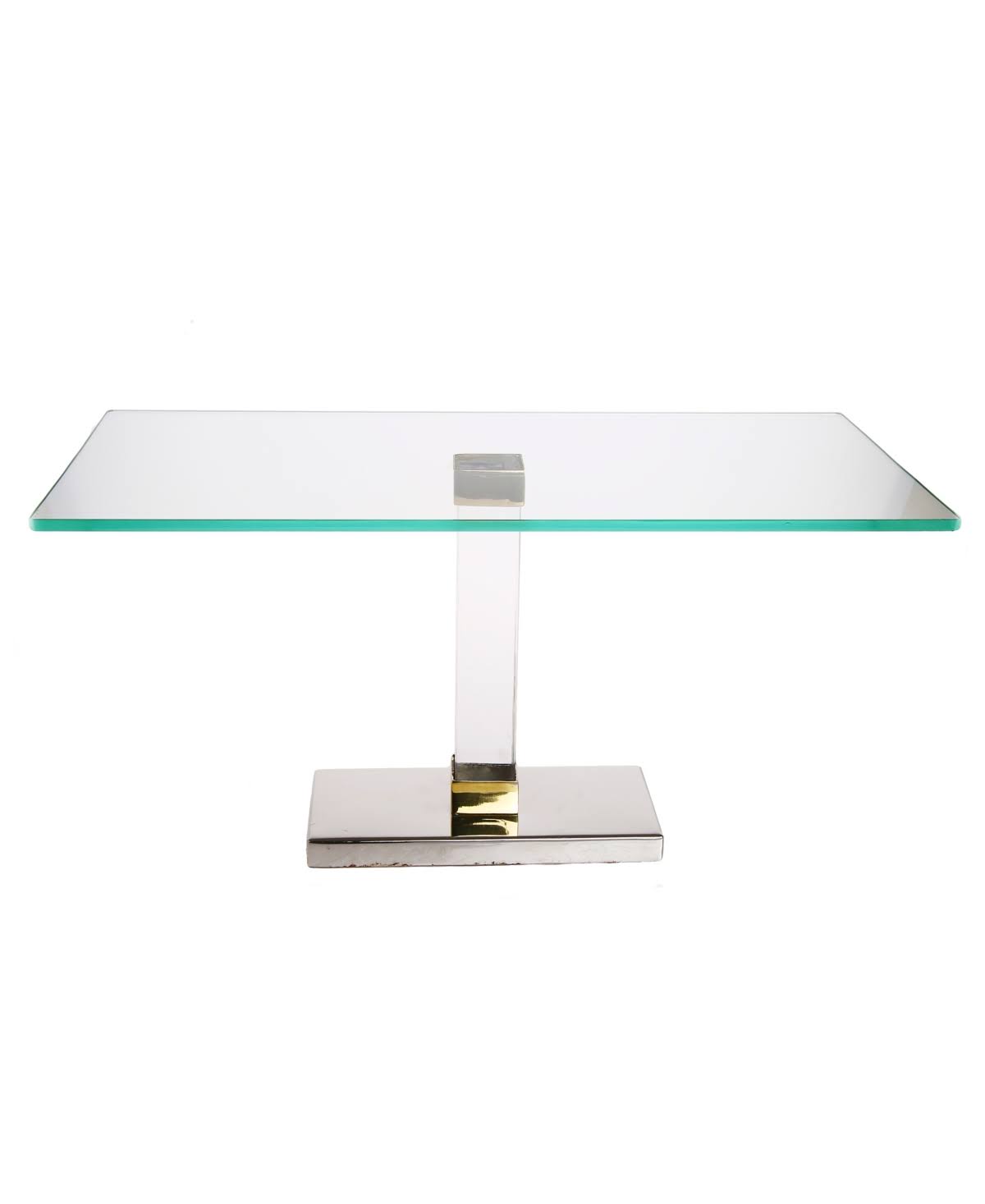 Glass Rectangular Cake Stand with Acrylic Stem U573
