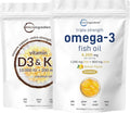 Vitamin D3 10,000iu + K2 200mcg Softgels & Omega-3 Fish Oil 4,200 mg 2 Pack X3011