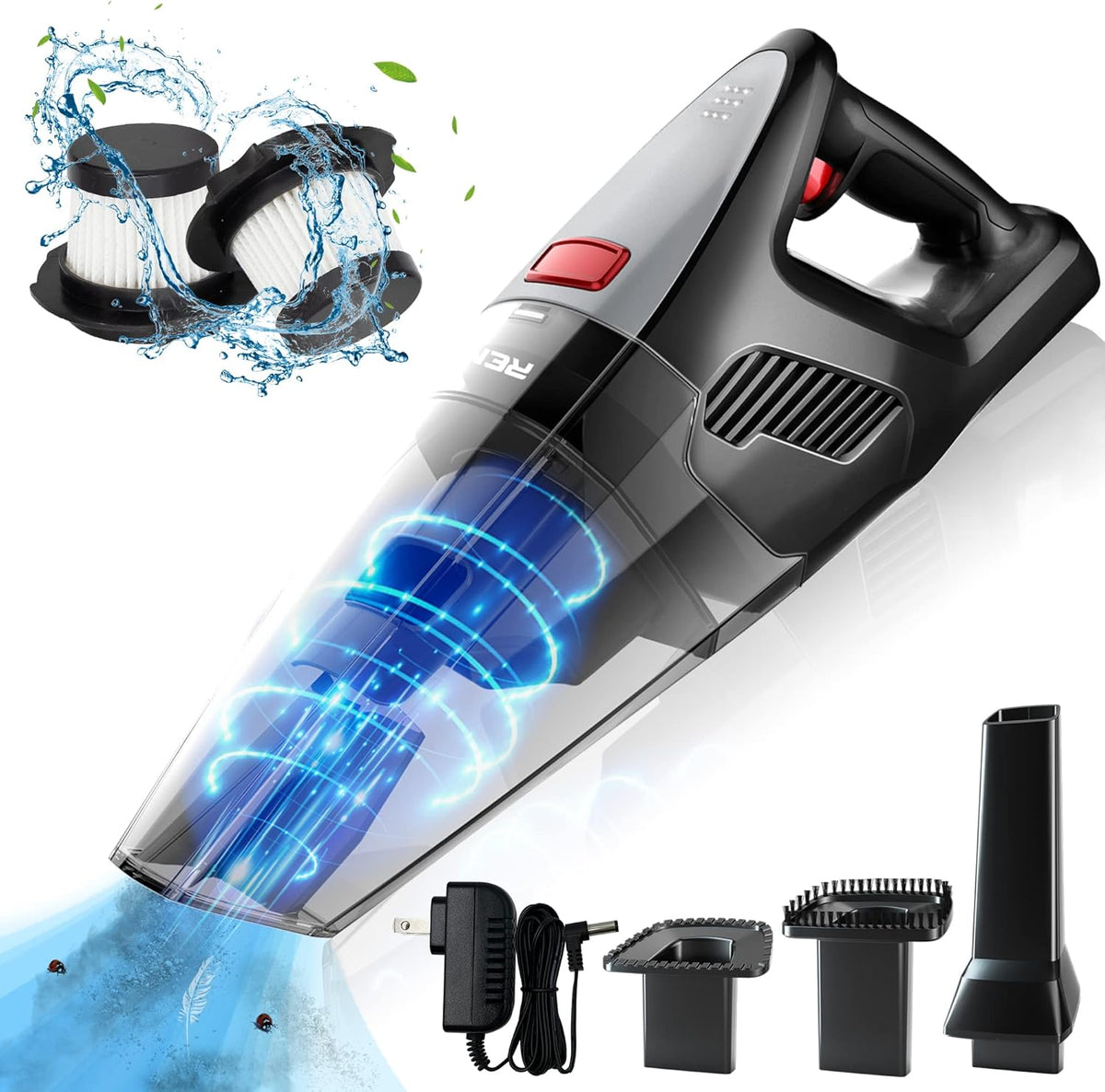 Handheld Cordless Vacuum Cleaner with Rechargeable Battery & Washable Filter I40832