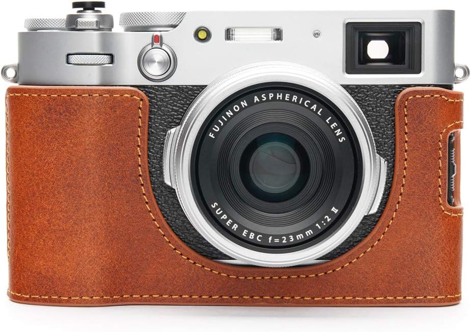 Black Leather Half Camera Case Bag Cover with Hand Strap S617