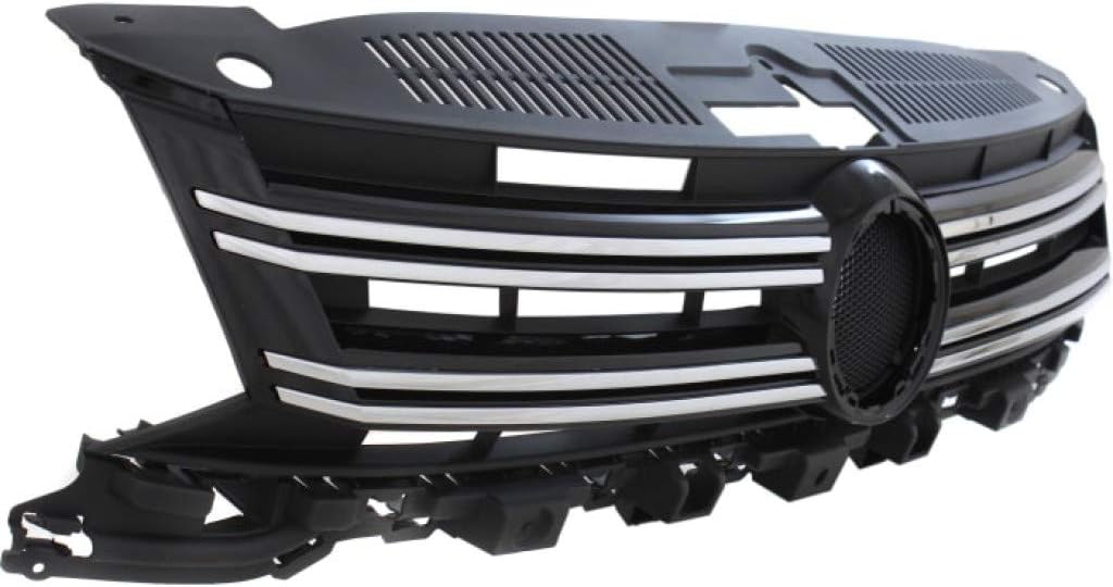 Textured Black Plastic Grille Assembly with Chrome Molding V383